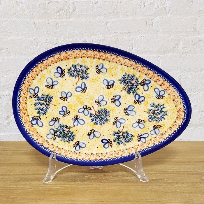 【新品】ポーリッシュポタリー VENA たまご型プレート 大 【シール付き】 ポーリッシュポタリー VENA たまご型プレート V191-A007 長さ25cm幅