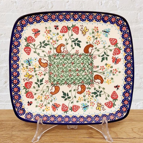 ポーリッシュポタリー MILLENA スクエアープレート23cm_M409-U82