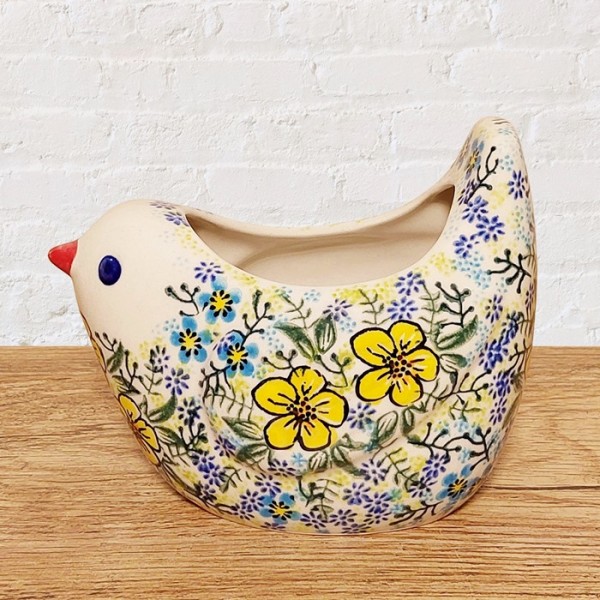 ポーリッシュポタリーVENA小鳥型の容器480ml_V562-U641