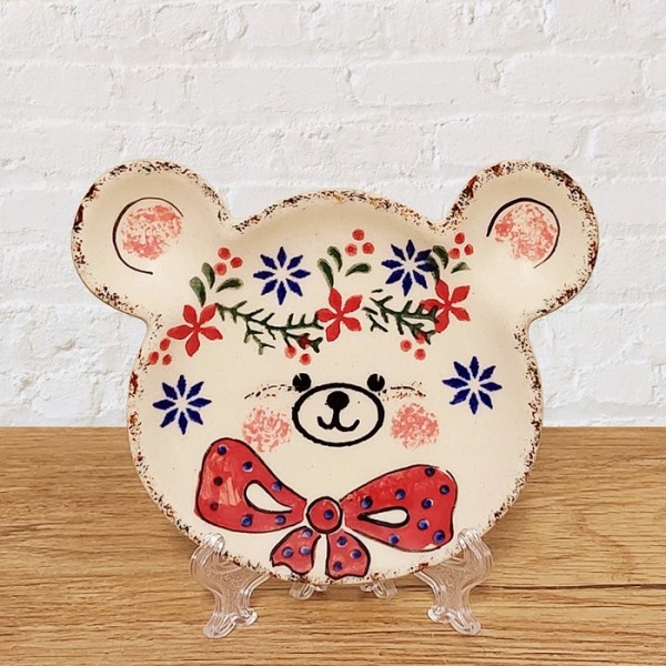 ポーリッシュポタリー VENA くまさん型豆皿_V661-B306