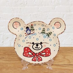 ポーリッシュポタリー VENA くまさん型豆皿_V661-A038