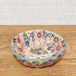 ポーリッシュポタリー VENA スカラップ型ボウルφ12cm_V448-A574