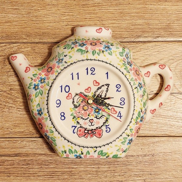 ポーリッシュポタリー VENA ティーポット型時計_V309-A1-589