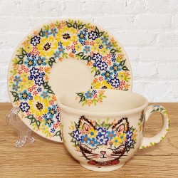 ポーリッシュポタリー VENA カップ ＆ ソーサー220ml_V033-A1-590