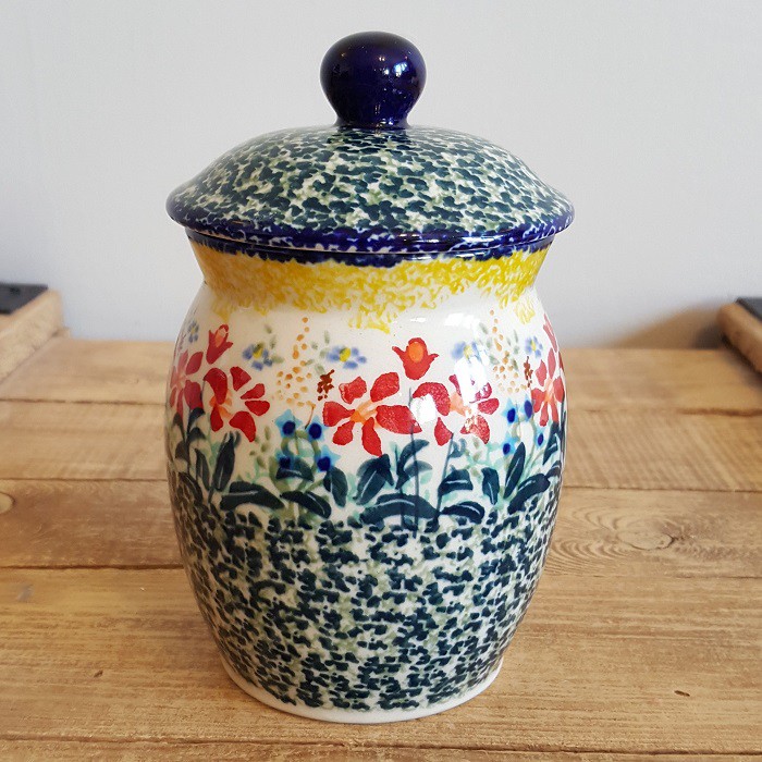 ポーリッシュポタリー　ポーランド食器 ポーリッシュポタリー (ポーランド食器) フタ付容器 0.5L P87-EO38